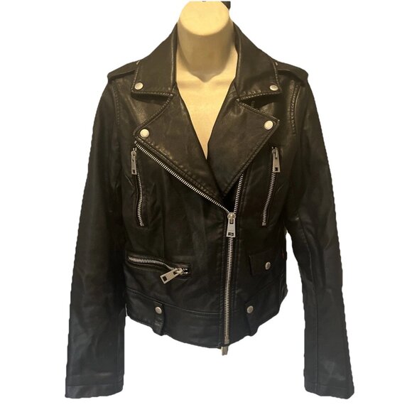 Levi's Black Faux Leather Asymmetrical Zip Motorcycle Moto Jacket - Picture 2 of 16